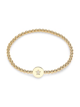 Adore 18K Goldplated & Cubic Zirconia Star Disc Beaded Bracelet