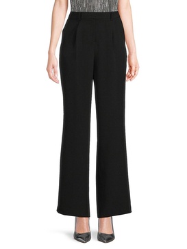 Solid Flat Front Pants