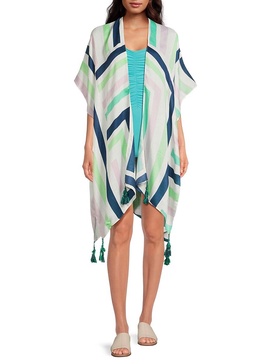 Summer Breeze Multi-Stripe Tassel Kimono
