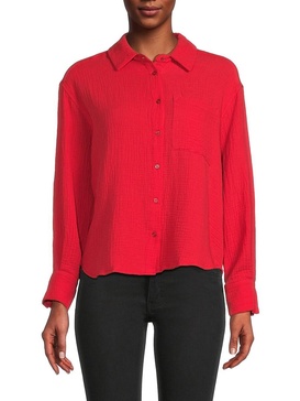 Gauze Long Sleeve Button Down Shirt