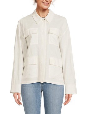 Fia Linen Blend Shirt Jacket