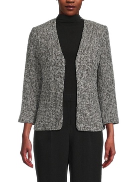 Textured Collarless Blazer