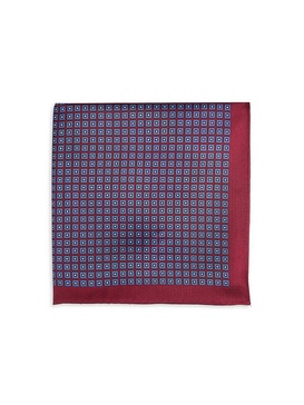 Geometric Print Silk Pocket Square