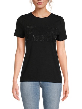 Logo Rhinestone Embellished T-Shirt