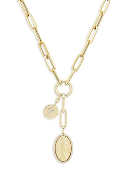 14K Yellow Gold & 0.2 TCW Diamond Lariat Necklace