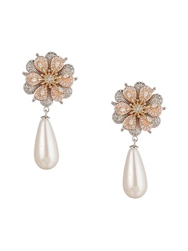 Luxe Collection 18K Goldplated, 8MM Shell Pearl & Cubic Zirconia Drop Earrings