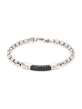 Sterling Silver & Black Spinel Link Bracelet