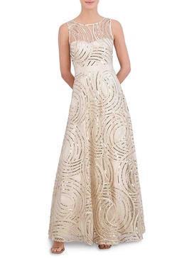 Sequin Mesh Gown