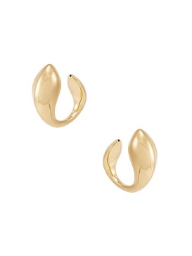 14K Yellow Goldplated Sterling Silver Twist J Hoop Earrings