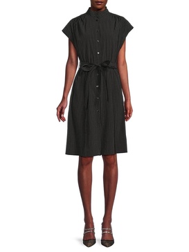 Striped Knee Length Dress