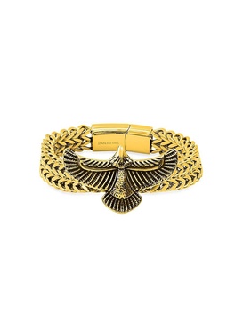 18K Goldplated Stainless Steel Wheat Chain Eagle Bracelet