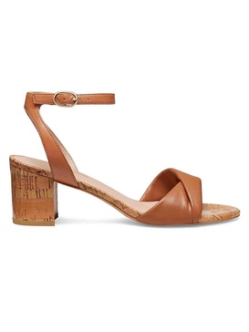 Everly 50MM Leather Block Heel Sandals