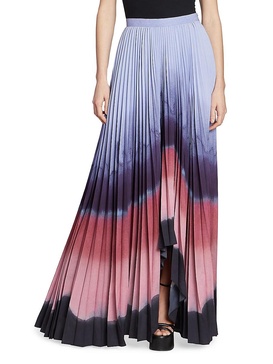 Lemnos Pleated Satin Maxi Skirt