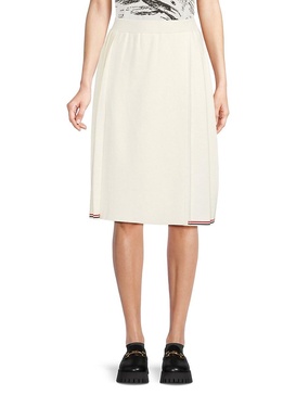 Solid Knee Length Skirt