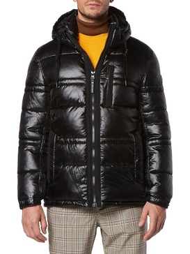 Gotham Hooded Liquid Puffer Jacket