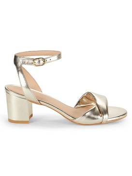 Everly 50 Metallic Leather Ankle Loop Sandals