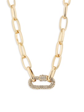 24K Goldplated & Glass Crystal Carabiner Pendant Necklace