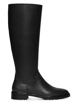 City 35MM Leather Block Heel Calf Boots