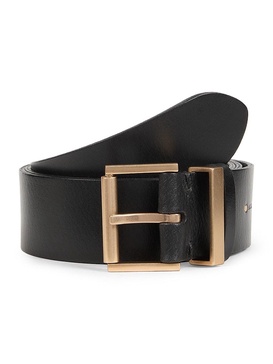 38MM Goldtone Buckle Leather Belt