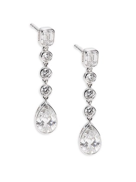 14K White Gold & 2.18 TCW Lab Grown Diamond Drop Earrings