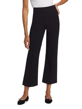 Pintuck Pull-On Crop Flared Pants