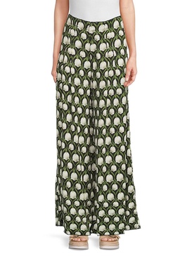 Pinon Perla Print Pleated Wide Leg Pants