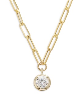 14K Yellow Gold & 1 TCW Lab Grown Diamond Pendant Necklace