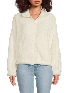 Drop Shoulder Faux Fur Jacket