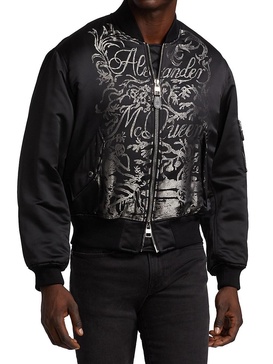 Textured Print Bomber Jacket