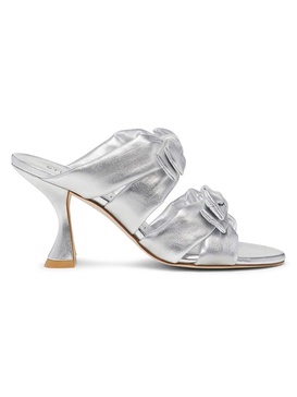 Sofia Xcurve 85MM Metallic Leather Sandals
