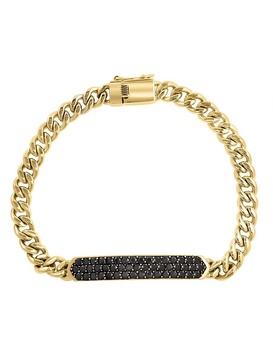 Radiant Value 14K Goldplated Sterling Silver & Black Spinel Link Bracelet