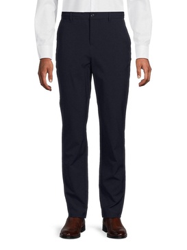 Solid Flat-Front Dress Pants