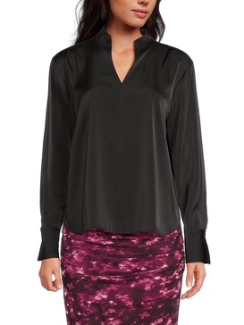 Satin Split Neck Blouse
