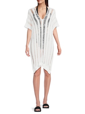 Summer Breeze Crochet Asymmetric Coverup Dress