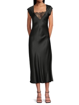 Remy Lace Silk Midi-Dress