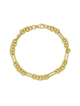 14K Yellow Gold Round & Paperclip Link Bracelet