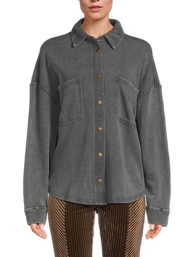 Faded Terry Oversized Shirt Jacket