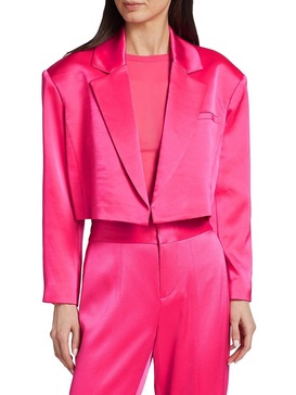 Shan Cropped Satin Blazer