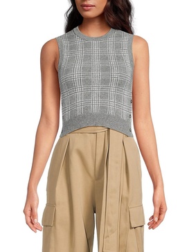Plaid Cashmere Crop Top