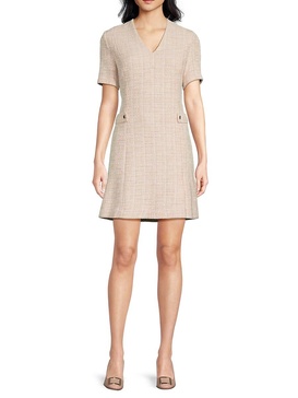 Tweed V-neck Minidress