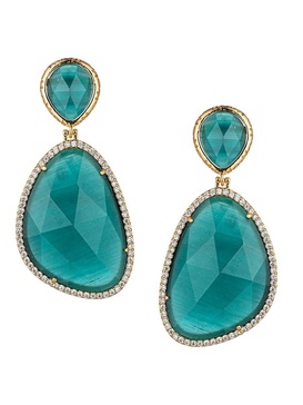 Luxe Roya 14K Goldplated & Cubic Zirconia Drop Earrings