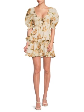 Floral Ruffle Mini Dress