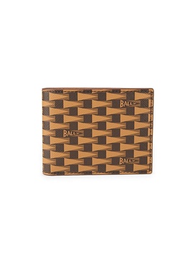 Pennant Print Logo Leather Bifold Wallet