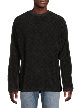 Checkered Terrycloth Sweatshirt