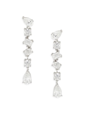 14K White Gold & 2.62 TCW Lab Grown Diamond Drop Earrings
