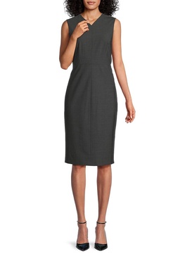 V-neck Virgin Wool-Blend Dress