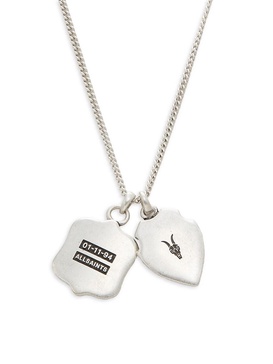 Sterling Silver Signature Double Shield Pendant Necklace