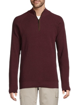 Textured Cotton Blend Pullover