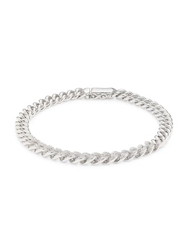 Billie Rhodium Plated Sterling Silver & Cubic Zirconia Curb Chain Bracelet