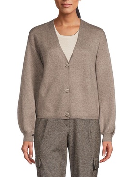 V-Neck Drop Shoulder Cardigan